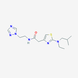 2-[2-[ethyl(2-methylpropyl)amino]-1,3-thiazol-4-yl]-N-[2-(1,2,4-triazol-1-yl)ethyl]acetamide