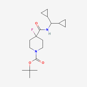 Tert-butyl 4-(dicyclopropylmethylcarbamoyl)-4-fluoropiperidine-1-carboxylate