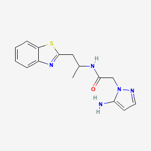 2-(5-aminopyrazol-1-yl)-N-[1-(1,3-benzothiazol-2-yl)propan-2-yl]acetamide