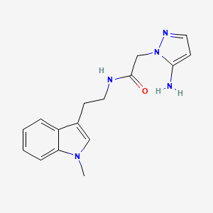 2-(5-aminopyrazol-1-yl)-N-[2-(1-methylindol-3-yl)ethyl]acetamide