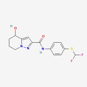 N-[4-(difluoromethylsulfanyl)phenyl]-4-hydroxy-4,5,6,7-tetrahydropyrazolo[1,5-a]pyridine-2-carboxamide