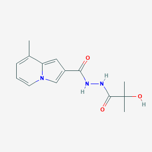 N'-(2-hydroxy-2-methylpropanoyl)-8-methylindolizine-2-carbohydrazide