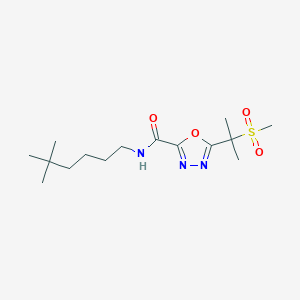 N-(5,5-dimethylhexyl)-5-(2-methylsulfonylpropan-2-yl)-1,3,4-oxadiazole-2-carboxamide