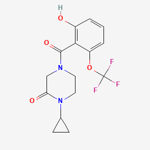 1-Cyclopropyl-4-[2-hydroxy-6-(trifluoromethoxy)benzoyl]piperazin-2-one