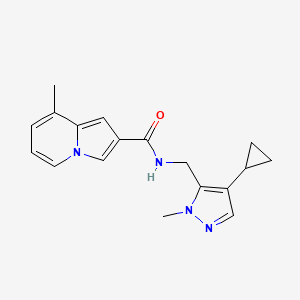 N-[(4-cyclopropyl-2-methylpyrazol-3-yl)methyl]-8-methylindolizine-2-carboxamide