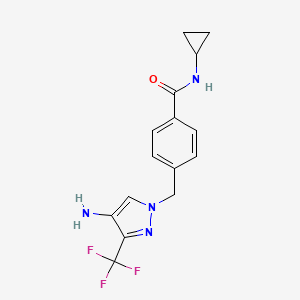 4-[[4-amino-3-(trifluoromethyl)pyrazol-1-yl]methyl]-N-cyclopropylbenzamide