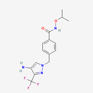 4-[[4-amino-3-(trifluoromethyl)pyrazol-1-yl]methyl]-N-propan-2-yloxybenzamide