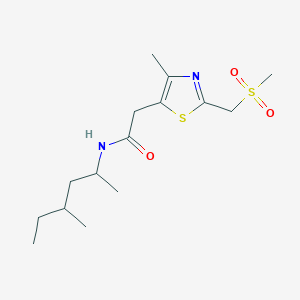 N-(4-methylhexan-2-yl)-2-[4-methyl-2-(methylsulfonylmethyl)-1,3-thiazol-5-yl]acetamide