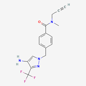 4-[[4-amino-3-(trifluoromethyl)pyrazol-1-yl]methyl]-N-methyl-N-prop-2-ynylbenzamide