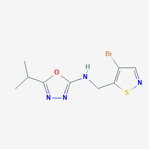 N-[(4-bromo-1,2-thiazol-5-yl)methyl]-5-propan-2-yl-1,3,4-oxadiazol-2-amine