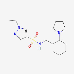 1-ethyl-N-[(2-pyrrolidin-1-ylcyclohexyl)methyl]pyrazole-4-sulfonamide