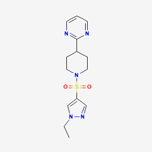 2-[1-(1-Ethylpyrazol-4-yl)sulfonylpiperidin-4-yl]pyrimidine