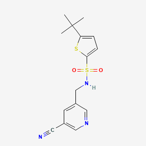 5-tert-butyl-N-[(5-cyanopyridin-3-yl)methyl]thiophene-2-sulfonamide