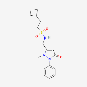 2-cyclobutyl-N-[(2-methyl-5-oxo-1-phenylpyrazol-3-yl)methyl]ethanesulfonamide