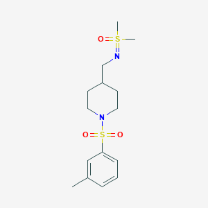 Dimethyl-[[1-(3-methylphenyl)sulfonylpiperidin-4-yl]methylimino]-oxo-lambda6-sulfane