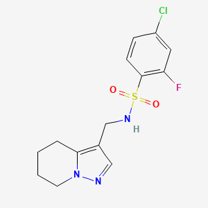 4-chloro-2-fluoro-N-(4,5,6,7-tetrahydropyrazolo[1,5-a]pyridin-3-ylmethyl)benzenesulfonamide