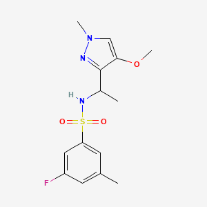 3-fluoro-N-[1-(4-methoxy-1-methylpyrazol-3-yl)ethyl]-5-methylbenzenesulfonamide