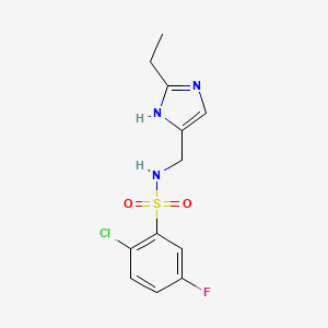 2-chloro-N-[(2-ethyl-1H-imidazol-5-yl)methyl]-5-fluorobenzenesulfonamide