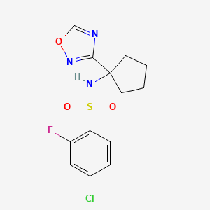 4-chloro-2-fluoro-N-[1-(1,2,4-oxadiazol-3-yl)cyclopentyl]benzenesulfonamide