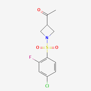 1-[1-(4-Chloro-2-fluorophenyl)sulfonylazetidin-3-yl]ethanone