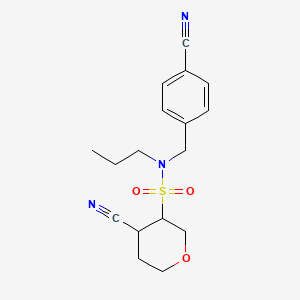 4-cyano-N-[(4-cyanophenyl)methyl]-N-propyloxane-3-sulfonamide