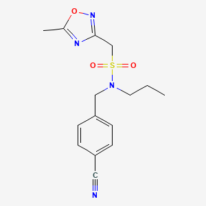 N-[(4-cyanophenyl)methyl]-1-(5-methyl-1,2,4-oxadiazol-3-yl)-N-propylmethanesulfonamide