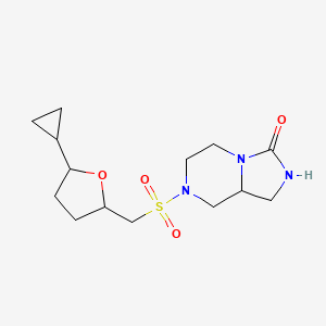 7-[(5-Cyclopropyloxolan-2-yl)methylsulfonyl]-1,2,5,6,8,8a-hexahydroimidazo[1,5-a]pyrazin-3-one