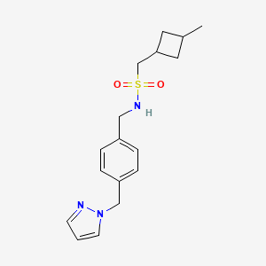 1-(3-methylcyclobutyl)-N-[[4-(pyrazol-1-ylmethyl)phenyl]methyl]methanesulfonamide