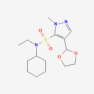 N-cyclohexyl-4-(1,3-dioxolan-2-yl)-N-ethyl-2-methylpyrazole-3-sulfonamide