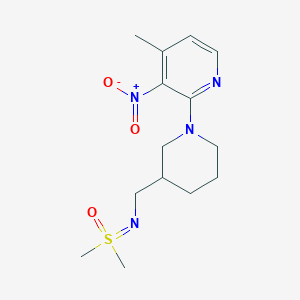 molecular formula C14H22N4O3S B7281709 Dimethyl-[[1-(4-methyl-3-nitropyridin-2-yl)piperidin-3-yl]methylimino]-oxo-lambda6-sulfane 