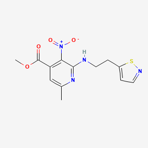 molecular formula C13H14N4O4S B7281748 Methyl 6-methyl-3-nitro-2-[2-(1,2-thiazol-5-yl)ethylamino]pyridine-4-carboxylate 