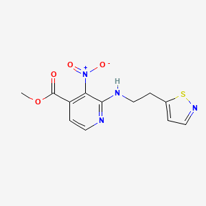 molecular formula C12H12N4O4S B7281760 Methyl 3-nitro-2-[2-(1,2-thiazol-5-yl)ethylamino]pyridine-4-carboxylate 