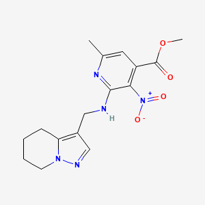 molecular formula C16H19N5O4 B7281817 Methyl 6-methyl-3-nitro-2-(4,5,6,7-tetrahydropyrazolo[1,5-a]pyridin-3-ylmethylamino)pyridine-4-carboxylate 