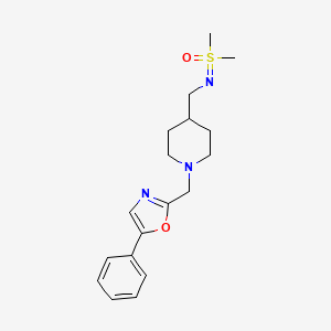 molecular formula C18H25N3O2S B7282159 Dimethyl-oxo-[[1-[(5-phenyl-1,3-oxazol-2-yl)methyl]piperidin-4-yl]methylimino]-lambda6-sulfane 