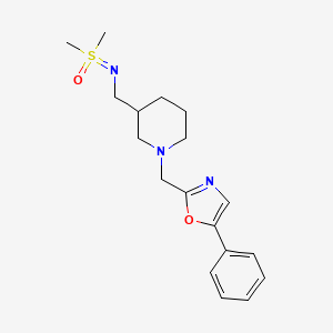 molecular formula C18H25N3O2S B7282187 Dimethyl-oxo-[[1-[(5-phenyl-1,3-oxazol-2-yl)methyl]piperidin-3-yl]methylimino]-lambda6-sulfane 