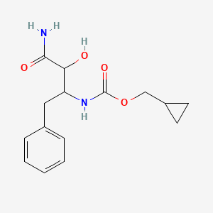 molecular formula C15H20N2O4 B7282341 cyclopropylmethyl N-(4-amino-3-hydroxy-4-oxo-1-phenylbutan-2-yl)carbamate 