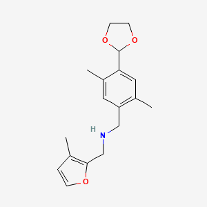 1-[4-(1,3-dioxolan-2-yl)-2,5-dimethylphenyl]-N-[(3-methylfuran-2-yl)methyl]methanamine