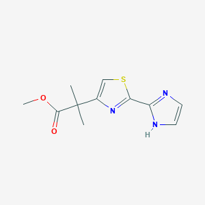 molecular formula C11H13N3O2S B7282928 methyl 2-[2-(1H-imidazol-2-yl)-1,3-thiazol-4-yl]-2-methylpropanoate 