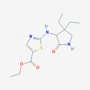 molecular formula C14H21N3O3S B7283100 Ethyl 2-[(4,4-diethyl-2-oxopyrrolidin-3-yl)amino]-1,3-thiazole-5-carboxylate 