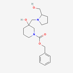 molecular formula C19H28N2O4 B7283282 Benzyl 3-hydroxy-3-[[2-(hydroxymethyl)pyrrolidin-1-yl]methyl]piperidine-1-carboxylate 