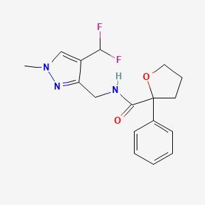 N-[[4-(difluoromethyl)-1-methylpyrazol-3-yl]methyl]-2-phenyloxolane-2-carboxamide