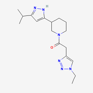 2-(1-ethyltriazol-4-yl)-1-[3-(3-propan-2-yl-1H-pyrazol-5-yl)piperidin-1-yl]ethanone