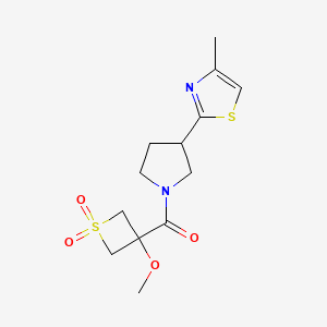 (3-Methoxy-1,1-dioxothietan-3-yl)-[3-(4-methyl-1,3-thiazol-2-yl)pyrrolidin-1-yl]methanone