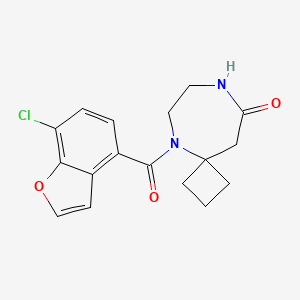 5-(7-Chloro-1-benzofuran-4-carbonyl)-5,8-diazaspiro[3.6]decan-9-one