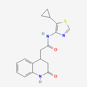 N-(5-cyclopropyl-1,3-thiazol-4-yl)-2-(2-oxo-3,4-dihydro-1H-quinolin-4-yl)acetamide