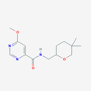 N-[(5,5-dimethyloxan-2-yl)methyl]-6-methoxypyrimidine-4-carboxamide