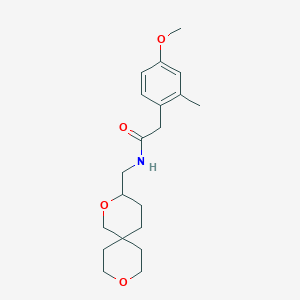 N-(2,9-dioxaspiro[5.5]undecan-3-ylmethyl)-2-(4-methoxy-2-methylphenyl)acetamide