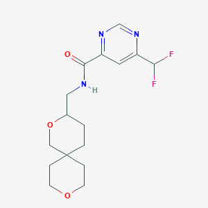 6-(difluoromethyl)-N-(2,9-dioxaspiro[5.5]undecan-3-ylmethyl)pyrimidine-4-carboxamide