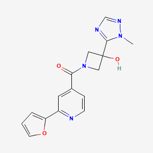 [2-(Furan-2-yl)pyridin-4-yl]-[3-hydroxy-3-(2-methyl-1,2,4-triazol-3-yl)azetidin-1-yl]methanone