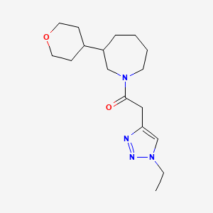 2-(1-Ethyltriazol-4-yl)-1-[3-(oxan-4-yl)azepan-1-yl]ethanone